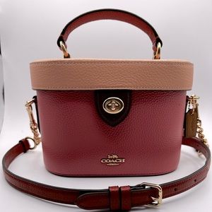 Coach Kay Crossbody In Colorblock Pebble Leather Faded Blush Multi